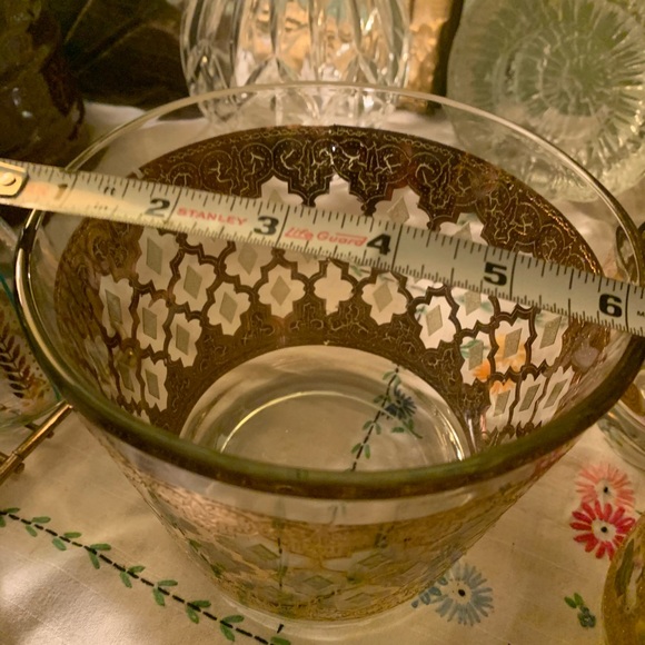 Vintage 22k Culver bar set ice bucket and 4 glasses - Picture 9 of 10